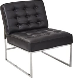 Ave Six Anthony 26” Wide Chair Chrome Base Faux Leather [ATH51] -Office Chairs Unlimited Sales ave six anthony 26 wide chair chrome base faux leather ath51 black 29335859789975