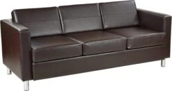 Ave Six Pacific Faux Leather Sofa Box Spring Seats [PAC53]