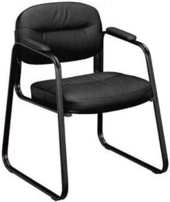 Basyx Black Leather Guest Chair [VL653]