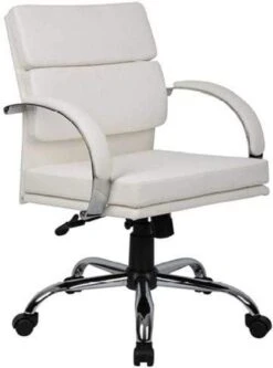 Boss Aaria Mid Back CaressoftPlus™ White Office Chair [B9406]