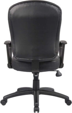 Boss Black Leather Task Chair With Arms [B1562] -Office Chairs Unlimited Sales boss black leather task chair with arms b1562 15706425655436