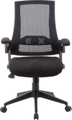 Boss Black Mesh Flip Arm Chair [B6776-BK] -Office Chairs Unlimited Sales boss black mesh flip arm chair b6776 bk 31523565928599