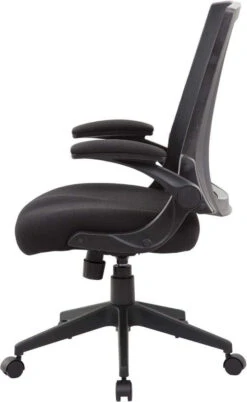 Boss Black Mesh Flip Arm Chair [B6776-BK] -Office Chairs Unlimited Sales boss black mesh flip arm chair b6776 bk 31561925066903