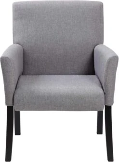 Boss Box Arm Guest Chair With Black Base [B659-MG] -Office Chairs Unlimited Sales boss box arm guest chair with black base b659 mg 15706433978508