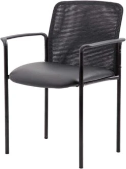 Boss Caressoft And Mesh Guest Chair, Black [B6909-CS] -Office Chairs Unlimited Sales boss caressoft and mesh guest chair black b6909 cs 31556134502551