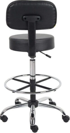 Boss Caressoft Medical / Drafting Stool With Back Cushion [B16245-BG] -Office Chairs Unlimited Sales boss caressoft medical drafting stool with back cushion b16245 bg 29322874159255