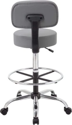 Boss Caressoft Medical / Drafting Stool With Back Cushion [B16245-BG] -Office Chairs Unlimited Sales boss caressoft medical drafting stool with back cushion b16245 bg 29374909907095