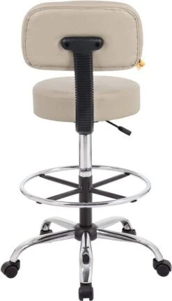 Boss Caressoft Medical / Drafting Stool With Back Cushion [B16245-BG] -Office Chairs Unlimited Sales boss caressoft medical drafting stool with back cushion b16245 bg 29380809851031