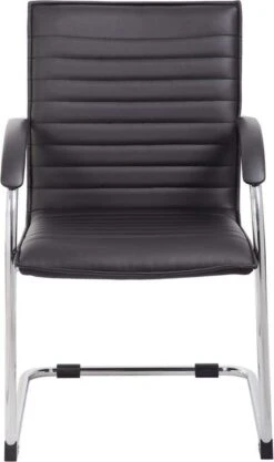 Boss Chrome Frame Vinyl Side Chair 2 Pack [B9536-BK-2] -Office Chairs Unlimited Sales boss chrome frame vinyl side chair 2 pack b9536 bk 2 29332764393623