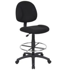 Boss Contoured Drafting Office Chair [B1615] -Office Chairs Unlimited Sales boss contoured drafting office chair b1615 black bk no arms standard casters included 31631904112791