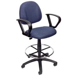 Boss Contoured Drafting Office Chair [B1615] -Office Chairs Unlimited Sales boss contoured drafting office chair b1615 blue be add loop arms b1617 15 standard casters included 31691036950679