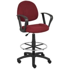 Boss Contoured Drafting Office Chair [B1615] -Office Chairs Unlimited Sales boss contoured drafting office chair b1615 burgundy by add loop arms b1617 15 standard casters included 29359168094359