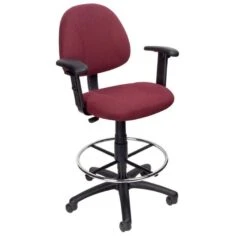 Boss Contoured Drafting Office Chair [B1615] -Office Chairs Unlimited Sales boss contoured drafting office chair b1615 burgundy by add t shaped arms b1616 20 standard casters included 31631946580119