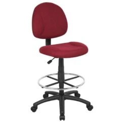 Boss Contoured Drafting Office Chair [B1615] -Office Chairs Unlimited Sales boss contoured drafting office chair b1615 burgundy by no arms standard casters included 31631988129943