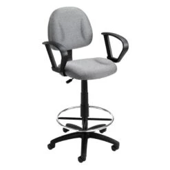 Boss Contoured Drafting Office Chair [B1615] -Office Chairs Unlimited Sales boss contoured drafting office chair b1615 grey gy add loop arms b1617 15 standard casters included 31631867969687