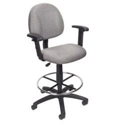 Boss Contoured Drafting Office Chair [B1615] -Office Chairs Unlimited Sales boss contoured drafting office chair b1615 grey gy add t shaped arms b1616 20 standard casters included 31631723692183