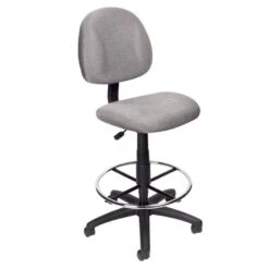 Boss Contoured Drafting Office Chair [B1615] -Office Chairs Unlimited Sales boss contoured drafting office chair b1615 grey gy no arms standard casters included 31563600724119
