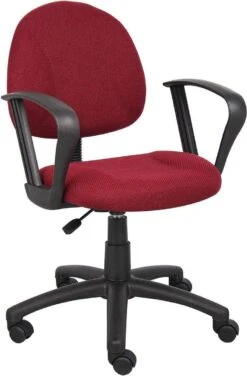 Boss Deluxe Posture Chair With Loop Arms [B317-BE] -Office Chairs Unlimited Sales boss deluxe posture chair with loop arms b317 be burgundy 31672156291223