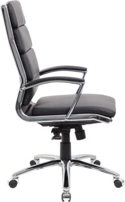 Boss Executive CaressoftPlus Chair With Metal Chrome Finish [B9471] -Office Chairs Unlimited Sales boss executive caressoftplus chair with metal chrome finish b9471 bk 29322294132887
