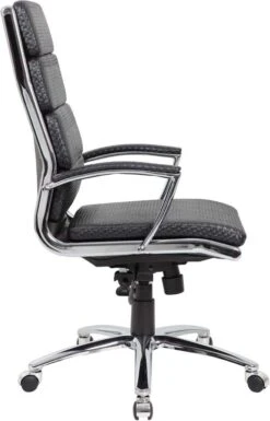 Boss Executive CaressoftPlus Chair With Metal Chrome Finish [B9471] -Office Chairs Unlimited Sales boss executive caressoftplus chair with metal chrome finish b9471 bk 31677694967959