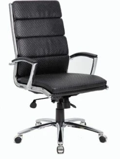 Boss Executive CaressoftPlus Chair With Metal Chrome Finish [B9471] -Office Chairs Unlimited Sales boss executive caressoftplus chair with metal chrome finish b9471 bk black vinyl 29376927301783