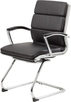 Boss Executive CaressoftPlus Guest Chair With Metal Chrome Finish [B9479-BK] -Office Chairs Unlimited Sales boss executive caressoftplus guest chair with metal chrome finish b9479 bk 31689954230423