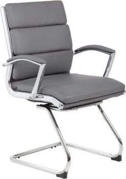 Boss Executive CaressoftPlus Guest Chair With Metal Chrome Finish [B9479-BK] -Office Chairs Unlimited Sales boss executive caressoftplus guest chair with metal chrome finish b9479 bk grey 31689975431319