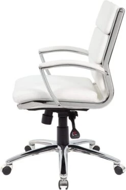 Boss Executive CaressoftPlus Mid Back Chair With Metal Chrome Finish [B9476-BK] -Office Chairs Unlimited Sales boss executive caressoftplus mid back chair with metal chrome finish b9476 bk 29321740681367