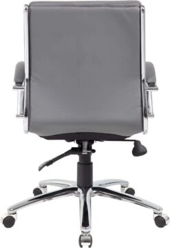 Boss Executive CaressoftPlus Mid Back Chair With Metal Chrome Finish [B9476-BK] -Office Chairs Unlimited Sales boss executive caressoftplus mid back chair with metal chrome finish b9476 bk 29321808543895