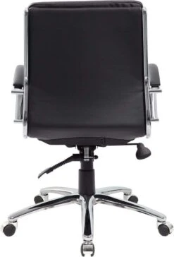 Boss Executive CaressoftPlus Mid Back Chair With Metal Chrome Finish [B9476-BK] -Office Chairs Unlimited Sales boss executive caressoftplus mid back chair with metal chrome finish b9476 bk 29321868705943