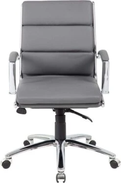 Boss Executive CaressoftPlus Mid Back Chair With Metal Chrome Finish [B9476-BK] -Office Chairs Unlimited Sales boss executive caressoftplus mid back chair with metal chrome finish b9476 bk 29378127495319
