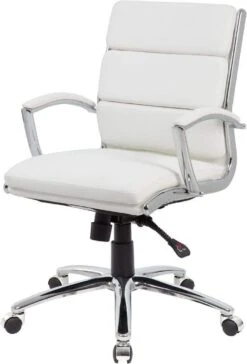 Boss Executive CaressoftPlus Mid Back Chair With Metal Chrome Finish [B9476-BK] -Office Chairs Unlimited Sales boss executive caressoftplus mid back chair with metal chrome finish b9476 bk 29378193981591