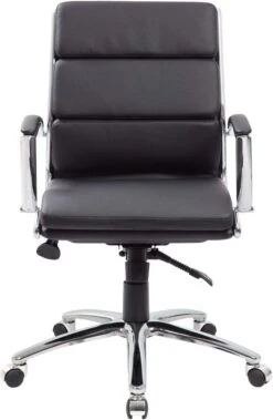 Boss Executive CaressoftPlus Mid Back Chair With Metal Chrome Finish [B9476-BK] -Office Chairs Unlimited Sales boss executive caressoftplus mid back chair with metal chrome finish b9476 bk 31677283795095