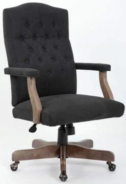 BOSS Executive Velvet Or Linen Chair With Driftwood Finish Frame [B905DW] -Office Chairs Unlimited Sales boss executive velvet or linen chair with driftwood finish frame b905dw black commercial grade linen 29379056107671