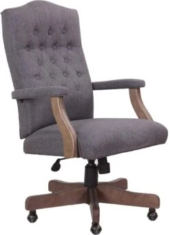 BOSS Executive Velvet Or Linen Chair With Driftwood Finish Frame [B905DW] -Office Chairs Unlimited Sales boss executive velvet or linen chair with driftwood finish frame b905dw slate grey commercial grade linen 31683303571607
