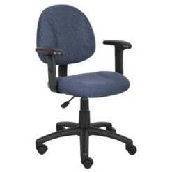 Boss Fabric Computer Chair [B315] -Office Chairs Unlimited Sales boss fabric computer chair b315 blue twill be adjustable height arms 15 standard rolling included 29379087401111