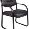 Boss Leather Guest Chair With Arms [B9529]