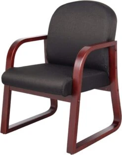 Boss Mahogany Frame Guest Chair Fabric [B9570-BE] -Office Chairs Unlimited Sales boss mahogany frame guest chair fabric b9570 be 29316312432791