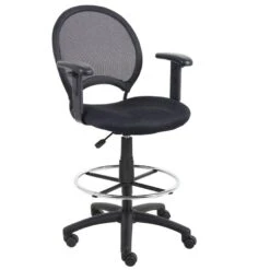 Boss Mesh Back Drafting Stool [B16215] -Office Chairs Unlimited Sales boss mesh back drafting stool b16215 add adj t shape arms b16206 15 floor glides tu021 15 14207588401292