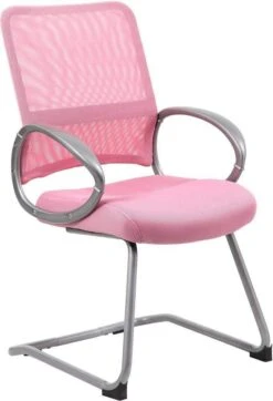 Boss Mesh Back With Pewter Finish Guest Chair [B6419-BE] -Office Chairs Unlimited Sales boss mesh back with pewter finish guest chair b6419 be pink 31562383392919