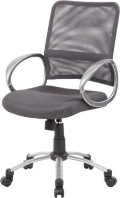 Boss Mesh Back With Pewter Finish Task Chair [B6416] -Office Chairs Unlimited Sales boss mesh back with pewter finish task chair b6416 29370800046231