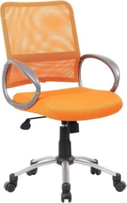 Boss Mesh Back With Pewter Finish Task Chair [B6416] -Office Chairs Unlimited Sales boss mesh back with pewter finish task chair b6416 orange 29323442258071
