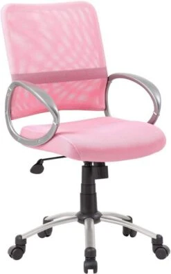 Boss Mesh Back With Pewter Finish Task Chair [B6416] -Office Chairs Unlimited Sales boss mesh back with pewter finish task chair b6416 pink 31689064186007