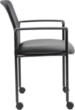 Boss Mesh Guest Chair With Casters, Black [B6909R-CS] -Office Chairs Unlimited Sales boss mesh guest chair with casters black b6909r cs 29375765872791
