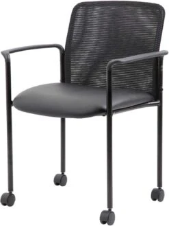 Boss Mesh Guest Chair With Casters, Black [B6909R-CS] -Office Chairs Unlimited Sales boss mesh guest chair with casters black b6909r cs 31687318044823