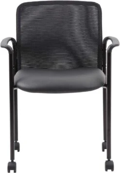 Boss Mesh Guest Chair With Casters, Black [B6909R-CS] -Office Chairs Unlimited Sales boss mesh guest chair with casters black b6909r cs 31687384072343
