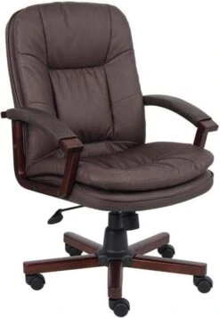 Boss Mid Back Brown Leather Executive Chair [B796]