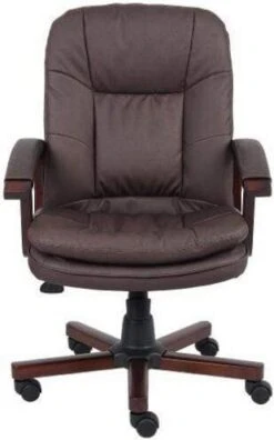 Boss Mid Back Brown Leather Executive Chair [B796] -Office Chairs Unlimited Sales boss mid back brown leather executive chair b796 13691031912588