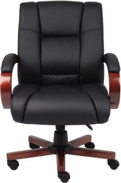 Boss Mid Back Executive Wood Finished Chairs [B8996-C] -Office Chairs Unlimited Sales boss mid back executive wood finished chairs b8996 c 29393833328791