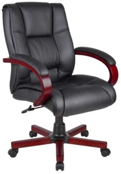 Boss Mid Back Executive Wood Finished Chairs [B8996-C] -Office Chairs Unlimited Sales boss mid back executive wood finished chairs b8996 c mahogany 39066748027128